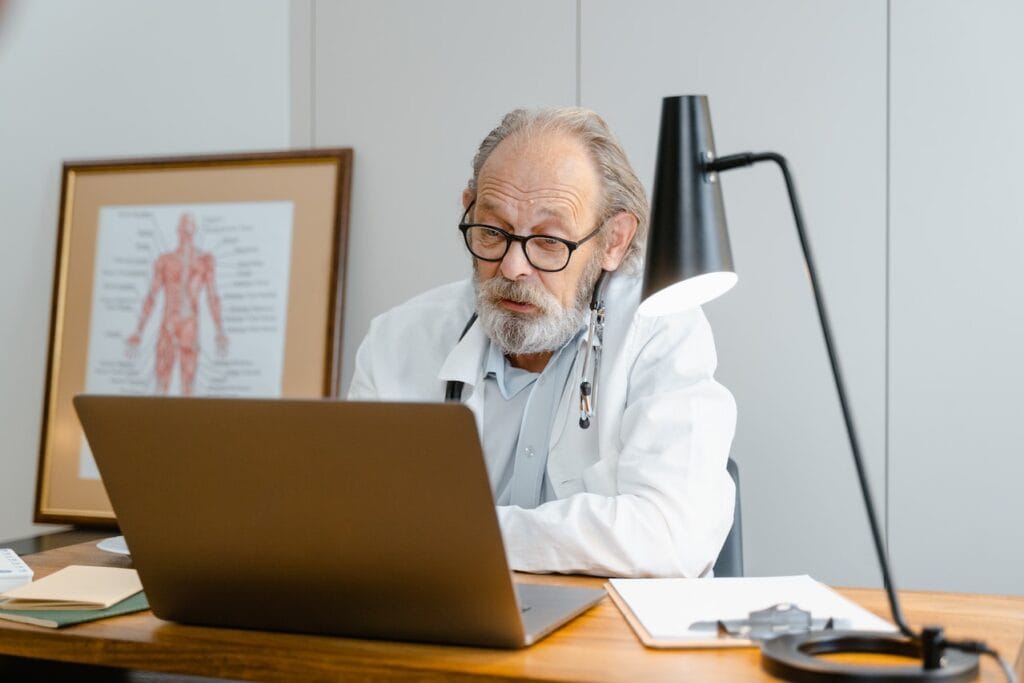 doctor doing telehealth